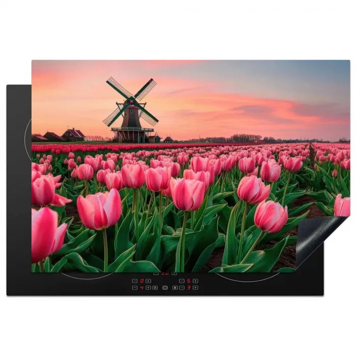 Tulpen - Molen - Nederland Inductie beschermer vinyl 3mm klein -3d