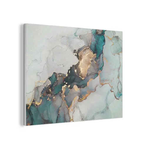 Blauw - Marmer - Goud PET vilt klein -3d