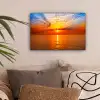 Zonsondergang - Zee - Lucht - Oranje - Horizon - Water canvas 2cm klein -sfeer1
