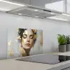 Sierlijk - Vrouw - Goud - Ogen keuken achterwand spatscherm klein -3d_schuin