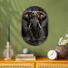 Olifant - Watercolor - Wilde dieren - Luxe Wandcirkel Ovaal Forex klein -sfeer2