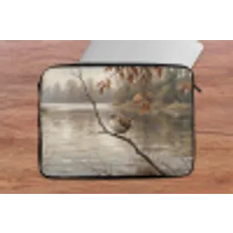 Winterkoninkje - Tak - Rivier - Natuur - Sfeervol laptophoes neopreen klein -tafel