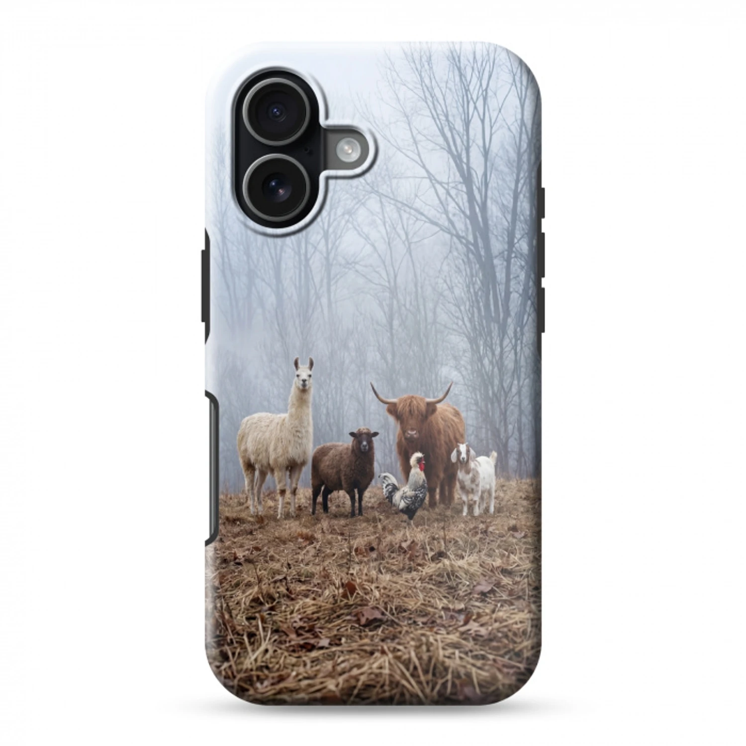 Boerderijdieren - Groep - Mist - Natuur - Rustiek Toughcase MagSafe Apple iPhone 17 klein -3d