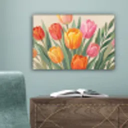 Tulpen - Abstract - Kleurrijk canvas 2cm klein -sfeer4