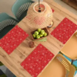 Bloemen - Patroon - Rood Placemat vinyl groot 368 -zzsfeer5_Kitchenyeah-website
