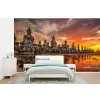 Boeddha beelden - Zonsondergang - Water - Boeddhisme fotobehang vinyl groot -bed