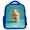 Hamster - Wortel - Dier Kinderrugzak - Blauw middel -3d
