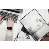 Bamboestammen - Water - Minimalistisch - Wit laptophoes neopreen klein -bureau