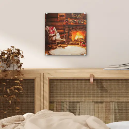 Winter - Kerst - Huis - Openhaard plexiglas 5mm klein -sfeer4