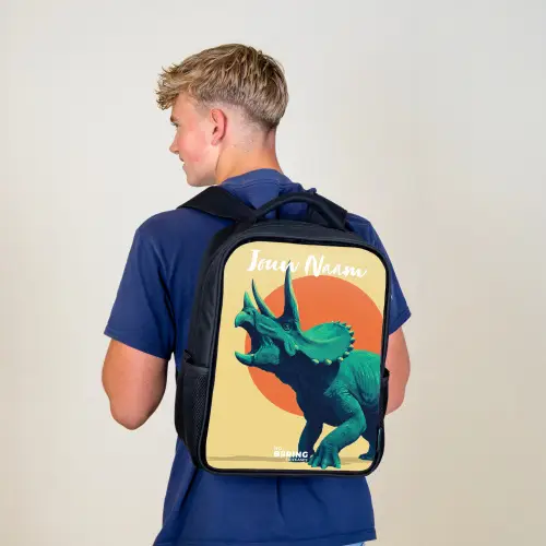 Dino - Triceratops  - Dier Rugzak - Zwart middel -sfeer8