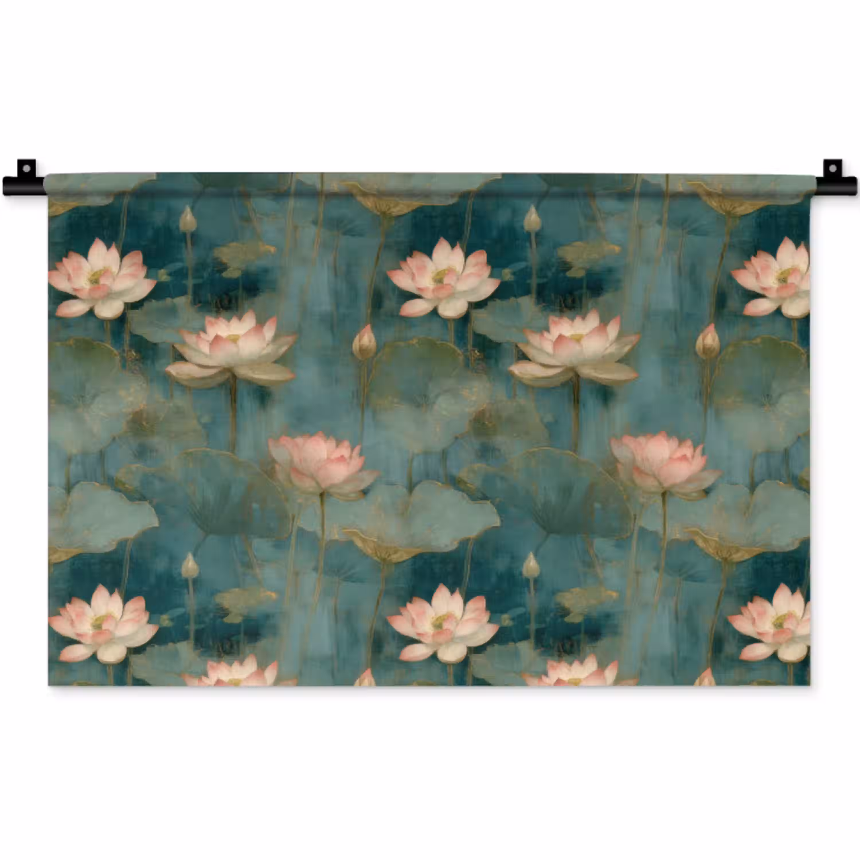 Botanisch - Bloemen - Roze Wandkleed katoen klein 269 -zz3d