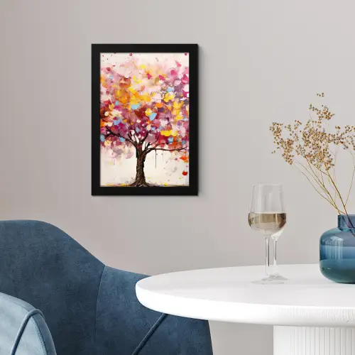 Aquarel - Boom - Kunst - Abstract fotolijst zwart zonder passe partout klein -sfeer4