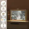 Bos - Winter - Bomen - Natuur - Pad - Sneeuw Light Box met kabel (Tafellamp) klein -USP_websiteoverzichtNL