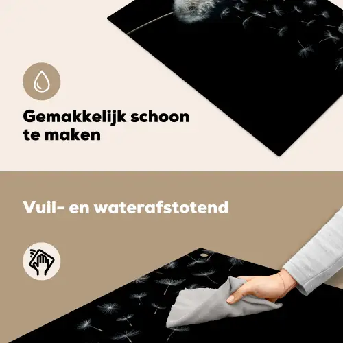 Paardenbloem - Zwart - Natuur Inductie beschemer met haakjes klein -ky-schoon-nl