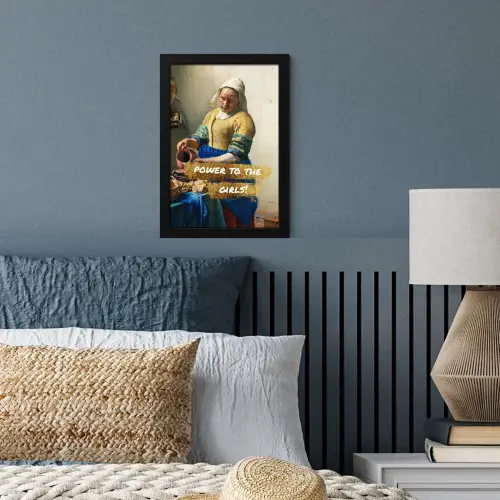 Melkmeisje - Goud - Quotes - Schilderij - Oude meesters fotolijst zwart zonder passe partout klein -sfeer3