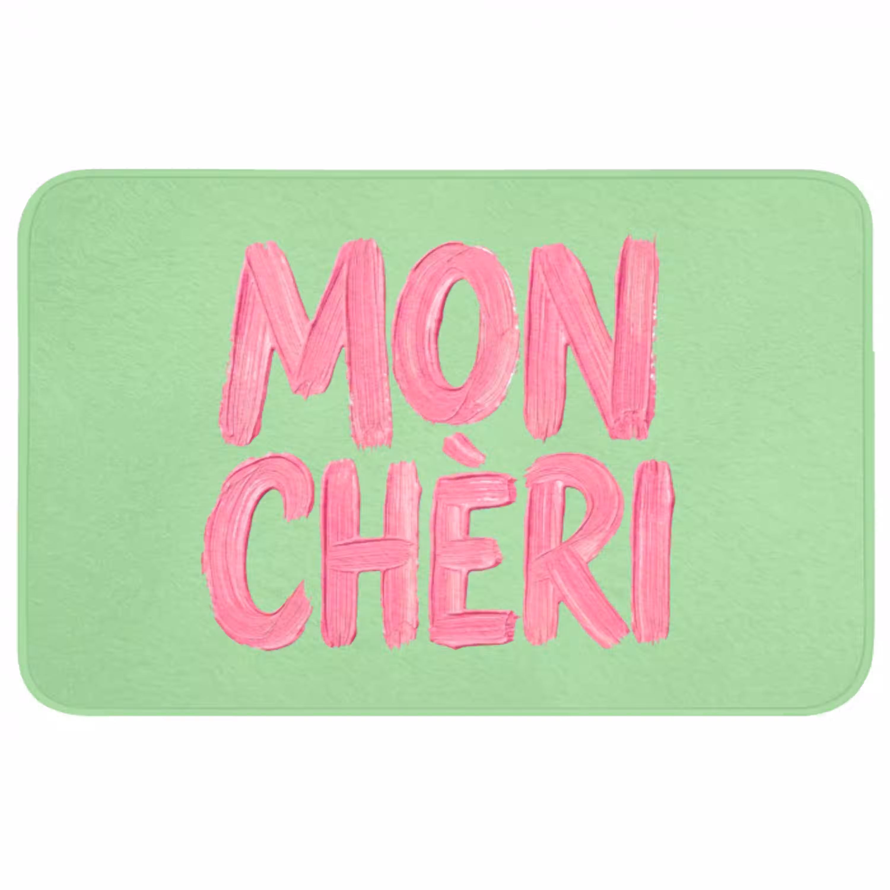 Mon cheri - Groen - Roze Badmat middel -3d