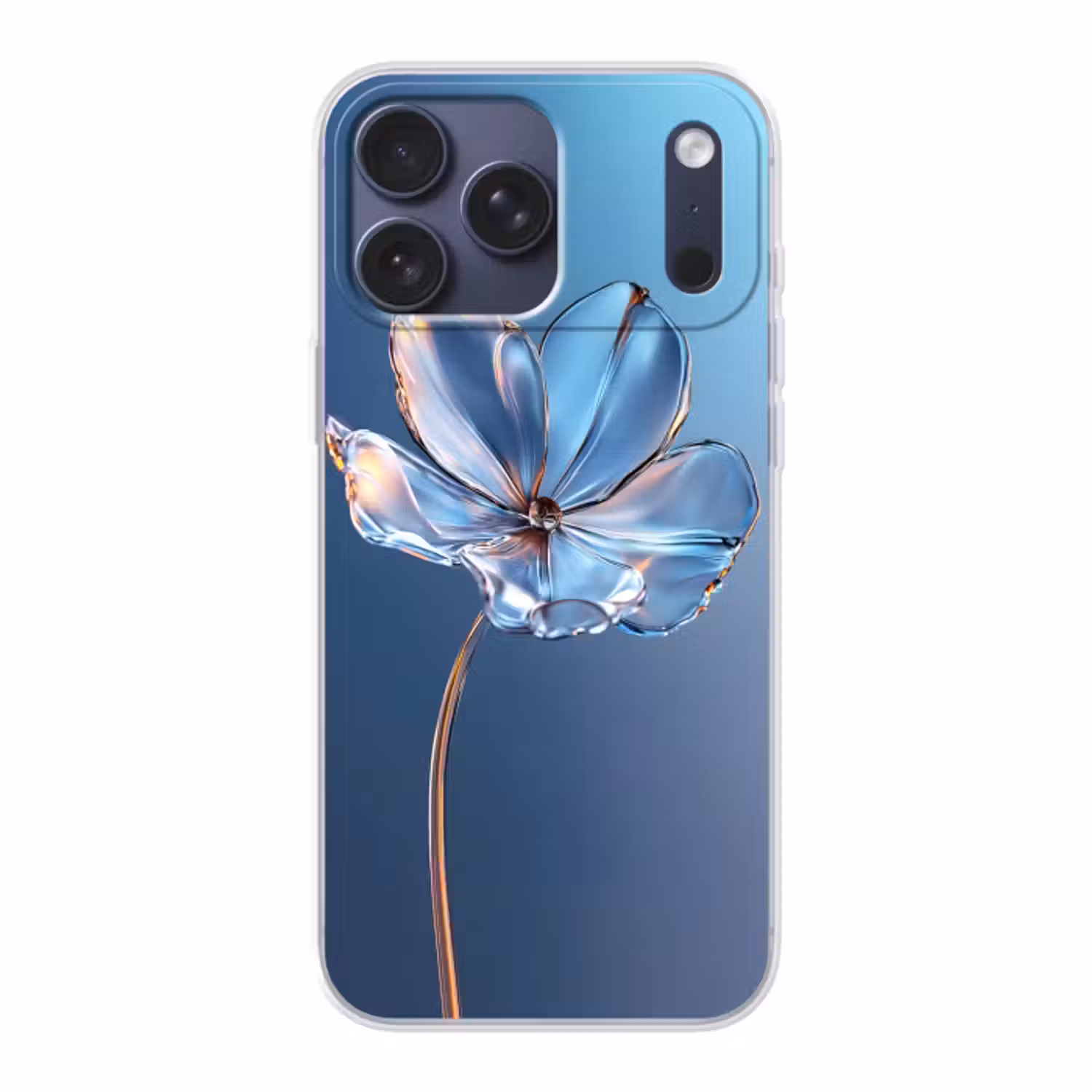 Handyhülle - Blau - Blume - Gläser - Verziert