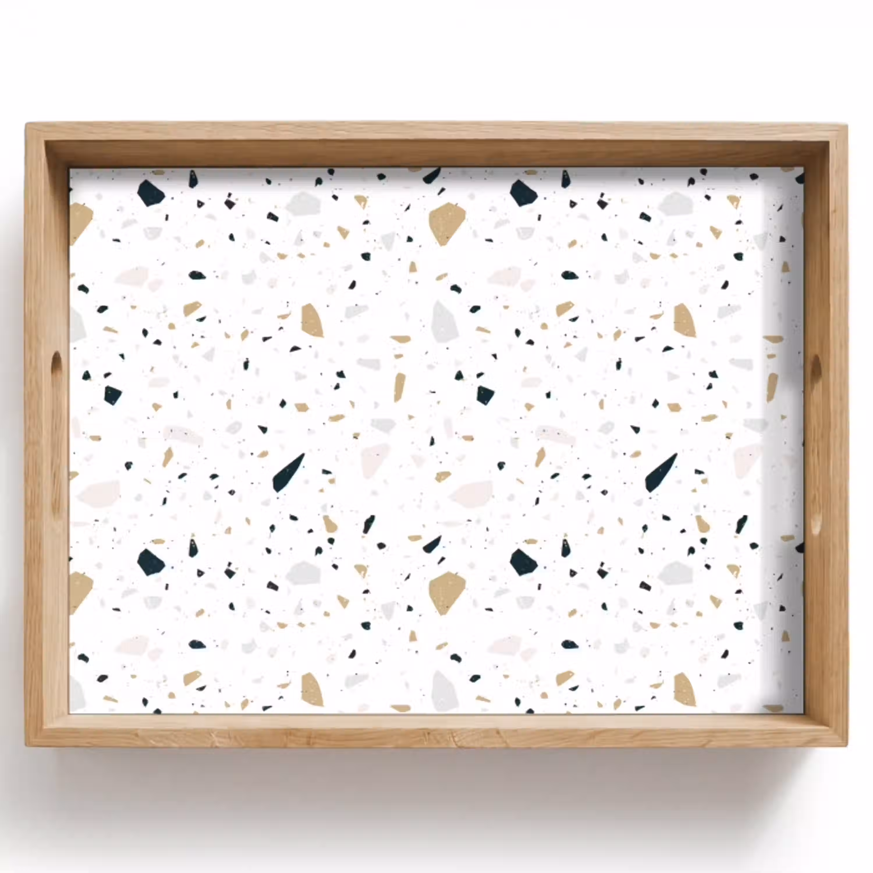 Terrazzo - Patroon - Wit - Neutraal Dienblad Rechthoek middel 911 -z3d_shopping