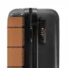 Ruitpatroon met visgraatlijnen in bruin en zwart NBS - Handbagage koffer - Kinderen Unisex middel -slot