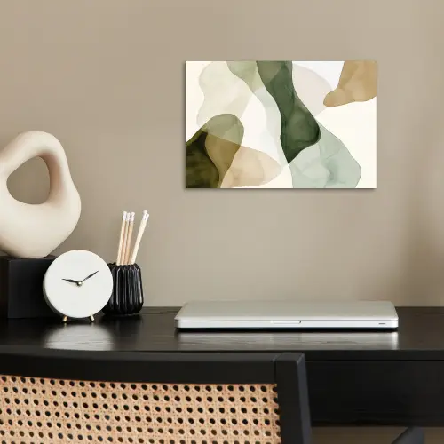 Japandi - Abstract - Groen poster papier klein -sfeer1