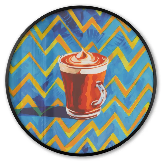 Ronde fotolijst - Mok - Koffie - Zigzag - Slagroom