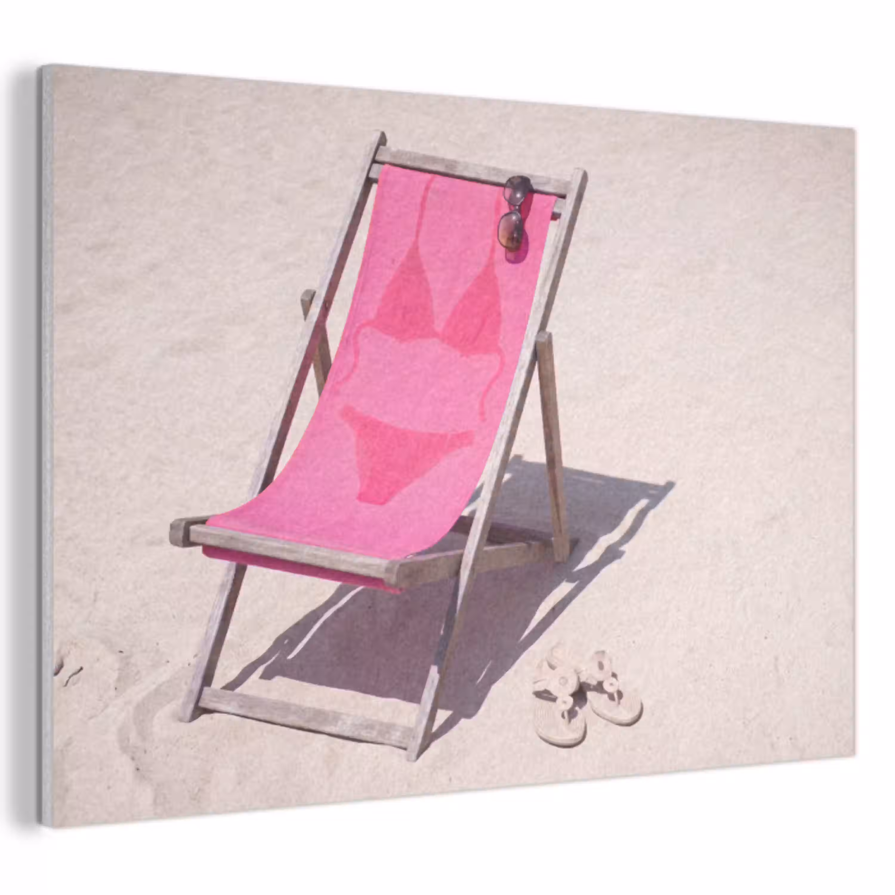 Strand - Ligstoel - Badkleding - Zomer - Roze PET vilt klein -3d