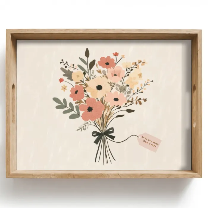 Bloemen - Quote - Beige - Lint Dienblad Rechthoek middel -z3d_shopping