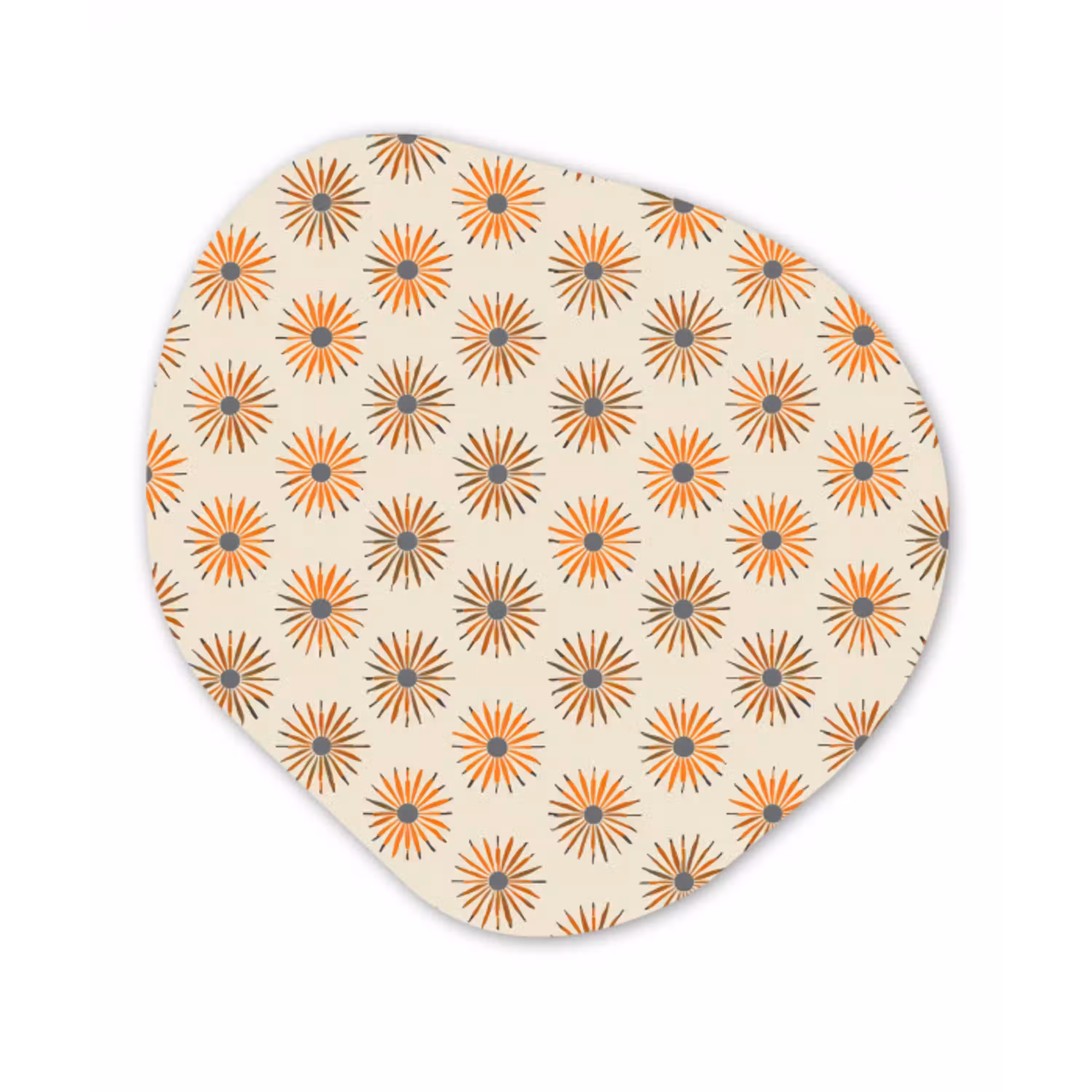 Madelief - Patroon - Oranje Wandcirkel Organisch Forex 3mm klein 629 -3d
