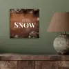 Sneeuw - Houtlook - Quote - Let it snow aluminium wit klein -sfeer2