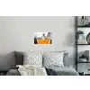 Sinaasappel - Eiffeltoren - Vrouw Muursticker klein -slaapkamer