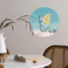 Glas - ijsblokjes - Citroen Wandcirkel behangsticker klein -sfeer3