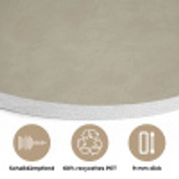 Taupekleur - Gewolkt textuur - Natuurlijk Akoestische PET Vilt - Rond klein 838 -closeup_DE
