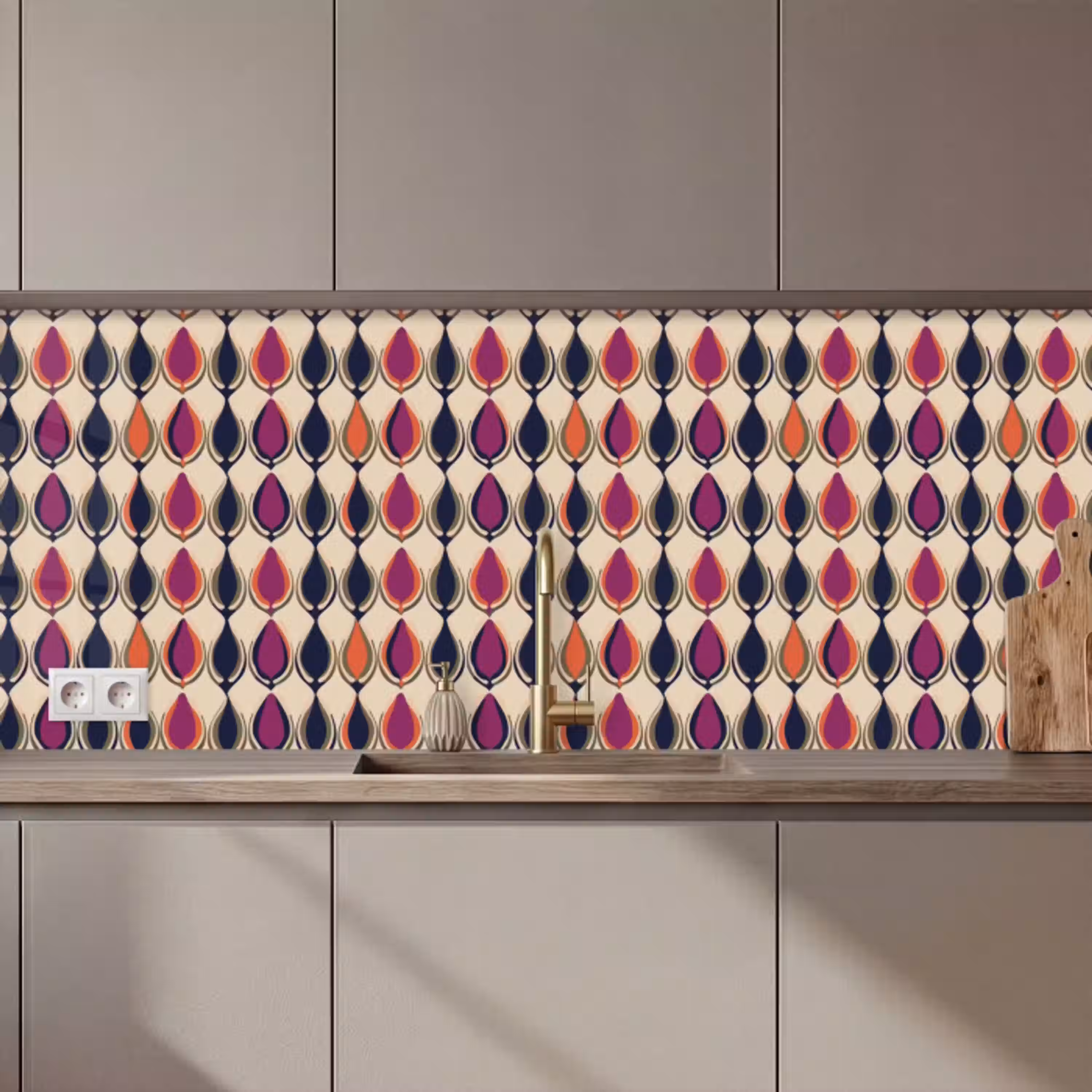 Vintage - Retro - Kleurrijk keuken achterwand 2 middel 871 zz_3dshopping