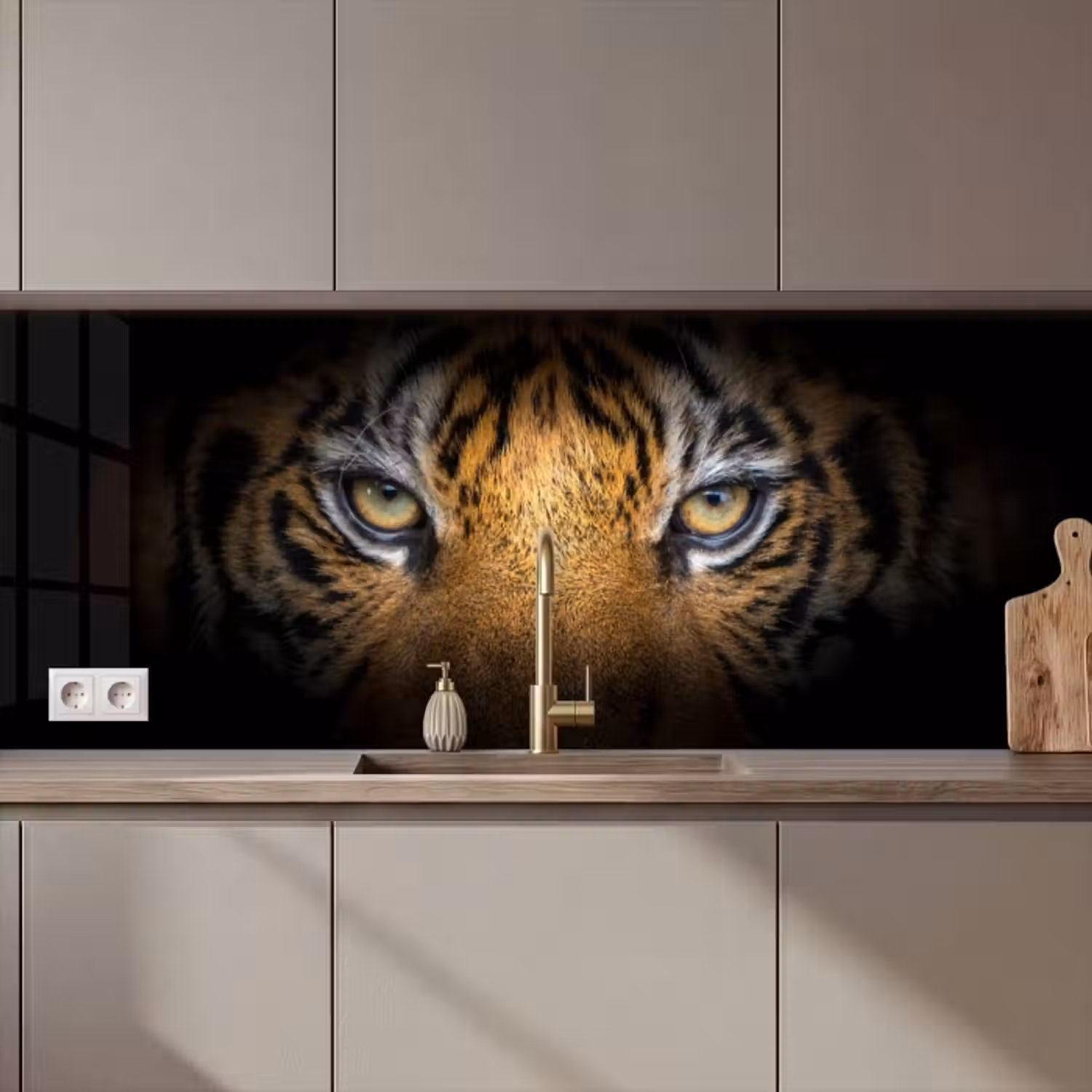 Küchenrückwand - Tiger - Schwarz - Tier