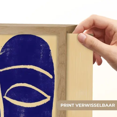 Okergeel - Blauw - Eenvoudige lijnen Light Box met batterij (Wandlamp) middel -USP_websiteprintNL