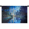 Stad Kuala Lumpur - Skyline - Wolkenkrabbers - Water Wandkleed katoen klein -zz3d