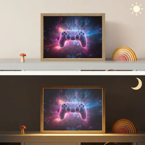Controller - Neon - Explosie - Abstract Light Box met batterij (Wandlamp kind) middel -sfeer3_kind
