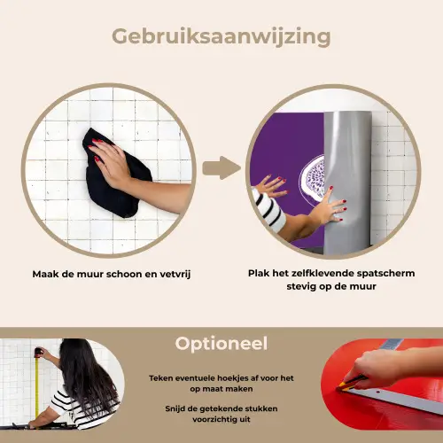 Passievrucht - Zaadjes - Paars - Minimalistisch keuken achterwand spatscherm klein -gebruiksaanwijzing_NL