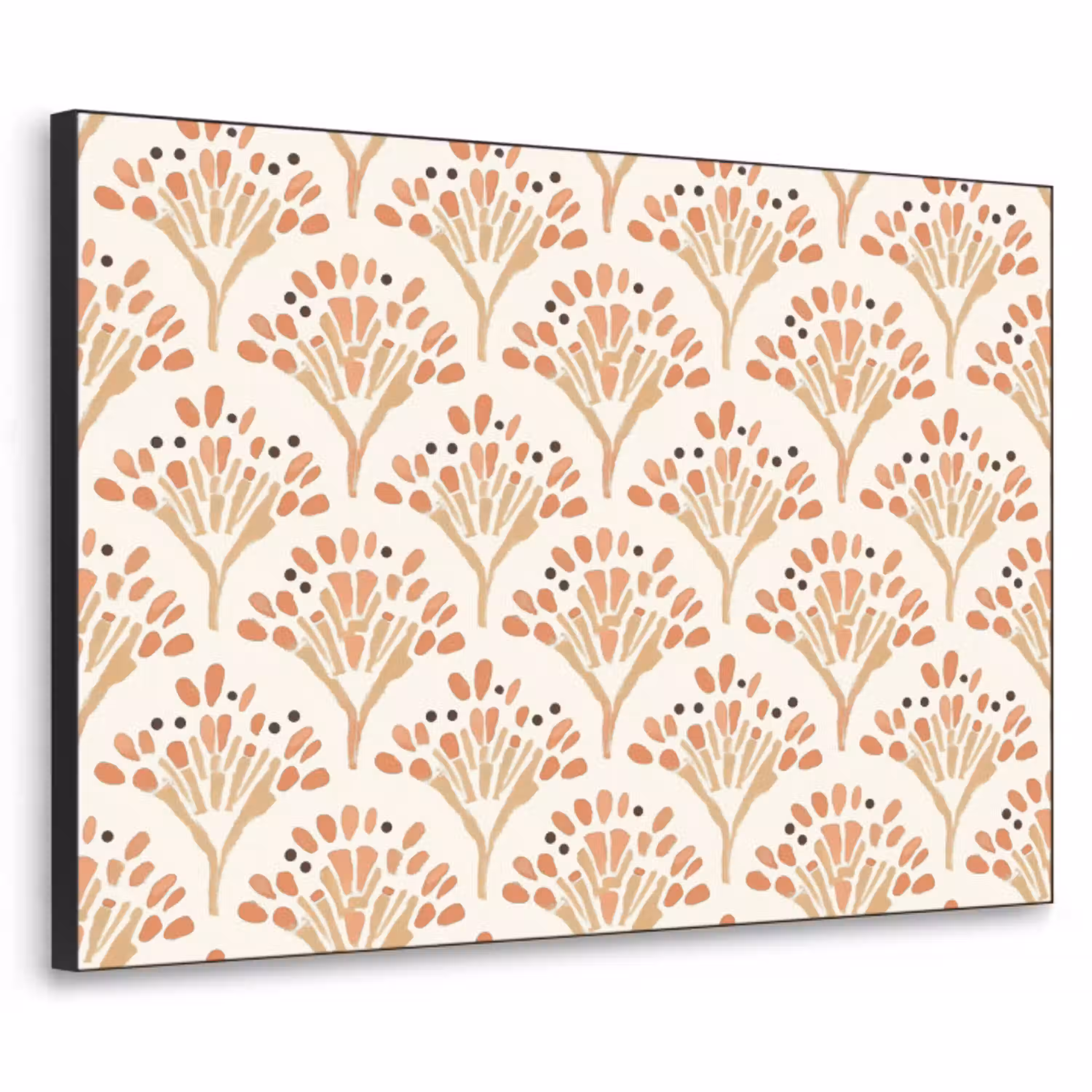 Terracotta - Waaiers - Schilderachtig - Patroon Textielframe zwart klein 947 -3d