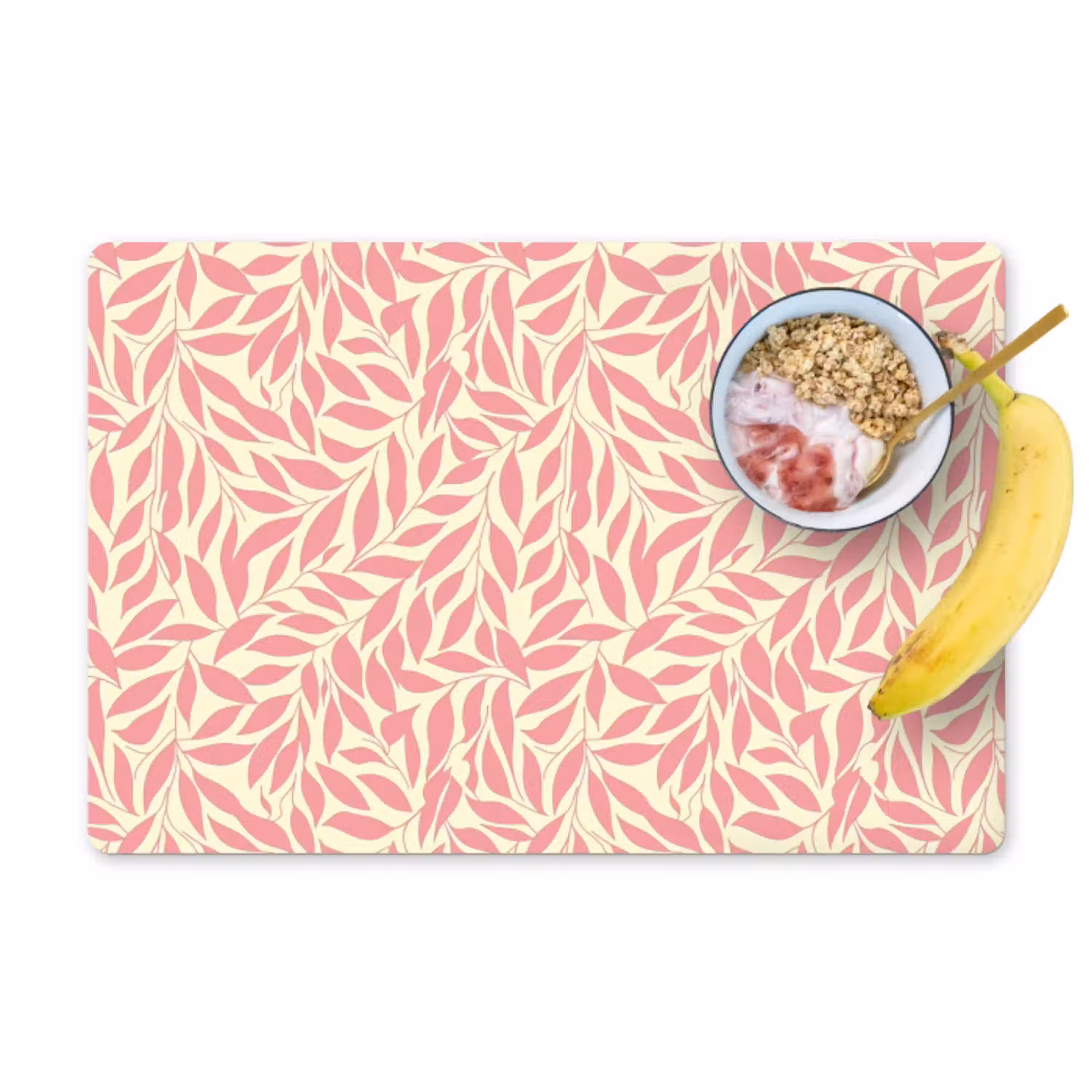 Roze - Bladeren - Dynamisch - Patroon Placemat vinyl groot 368 -zzzproduct_Kitchenyeah-website