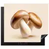 Champignons - Zacht - Beige Inductie beschermer vinyl 3mm middel -3d