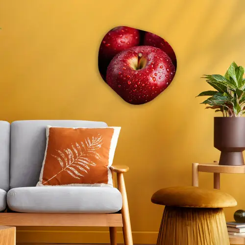 Rood - Appels - Fruit Wandcirkel Organisch Forex 3mm klein -sfeer4