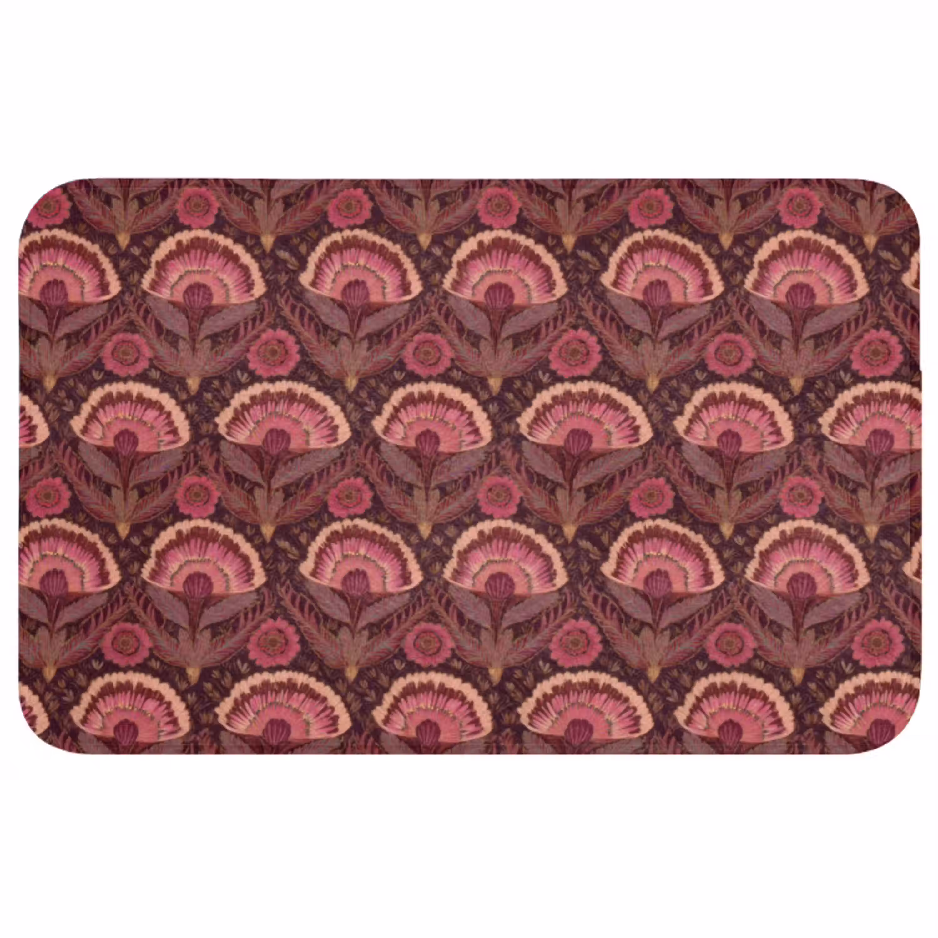 Antiek - Bloemen - Kleurrijk Badmat middel 997 -3d