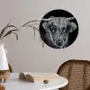 Schotse hooglander - Zwart - Koe - Dieren Wandcirkel behangsticker klein -sfeer3