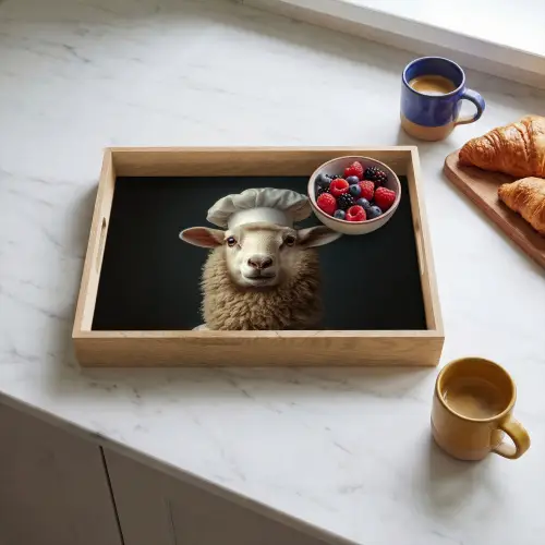 Schaap - Wol - Kok Dienblad Rechthoek middel -sfeer2