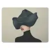 Vrouw - Groen - Hoed muismat rubber klein -3d