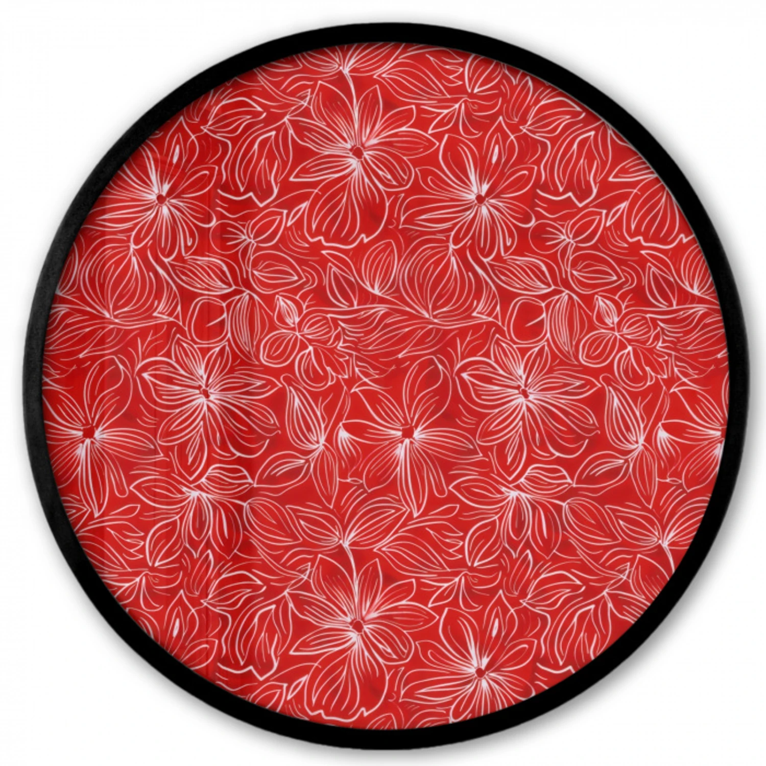 Bloemen - Patroon - Rood Fotolijst rond zonder passe partout klein 856 -3d