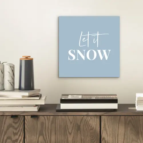 Sneeuw - Winter - Blauw - Let it snow aluminium wit klein -sfeer1