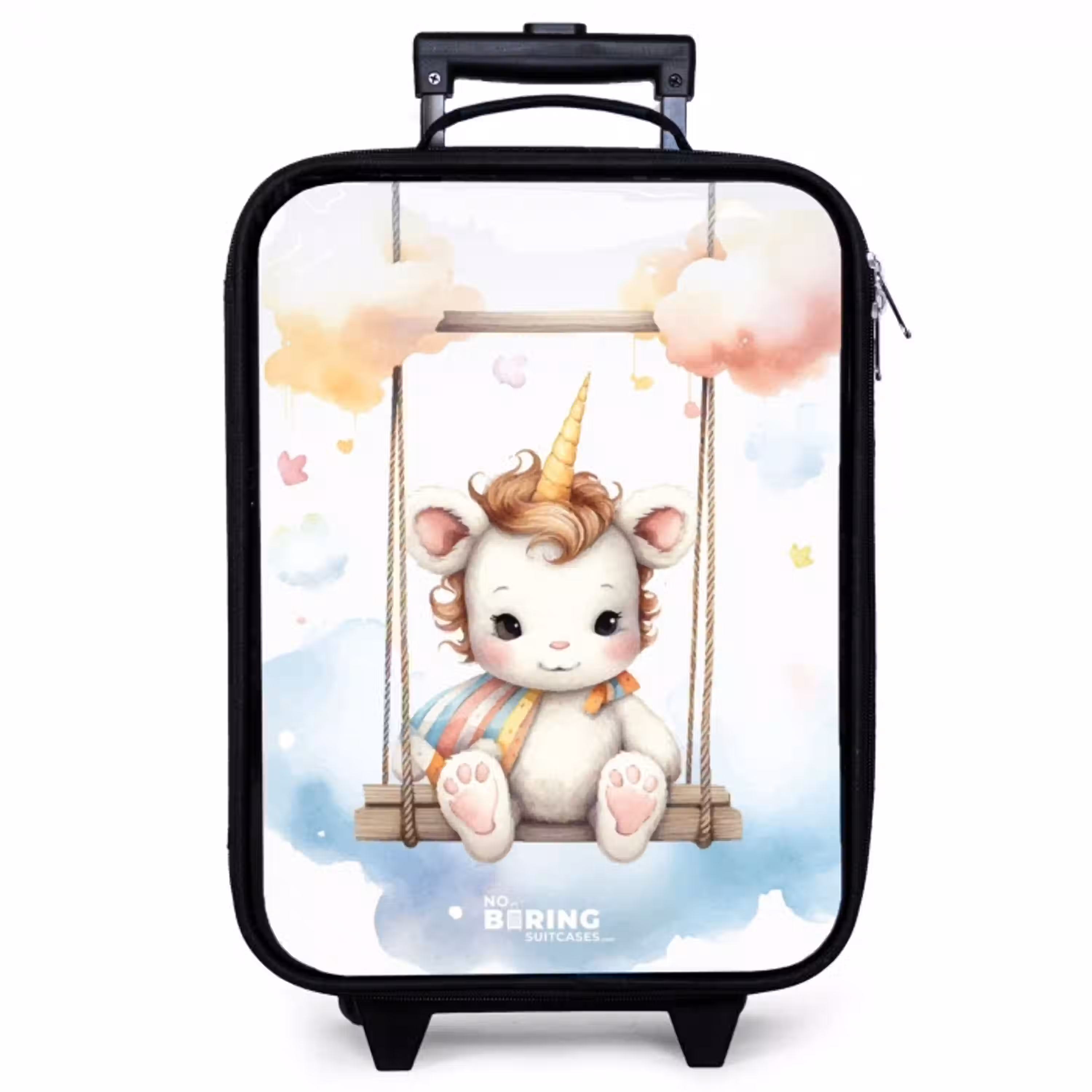Schommelende baby eenhoorn Kinderkoffer - Zwart klein -zzz_website3d