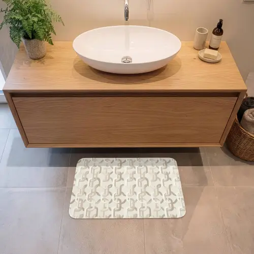 Motief - Abstract - Beige Badmat klein 997 -sfeer1